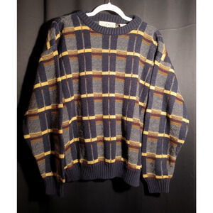 Vintage 90s Grandpa Sweater Natural Issue Medium Knit Pullover Fall Retro Style